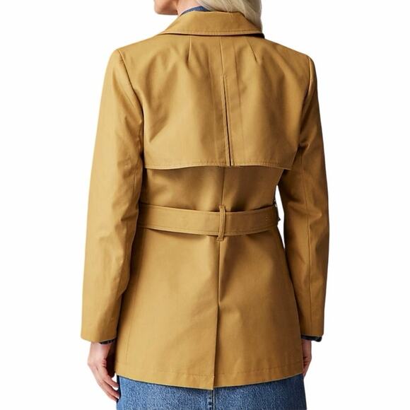 NWT J. Crew Women 8 Cropped Icon Trench Coat Honey Brown Tan Camel Belted Jacket - Picture 4 of 17